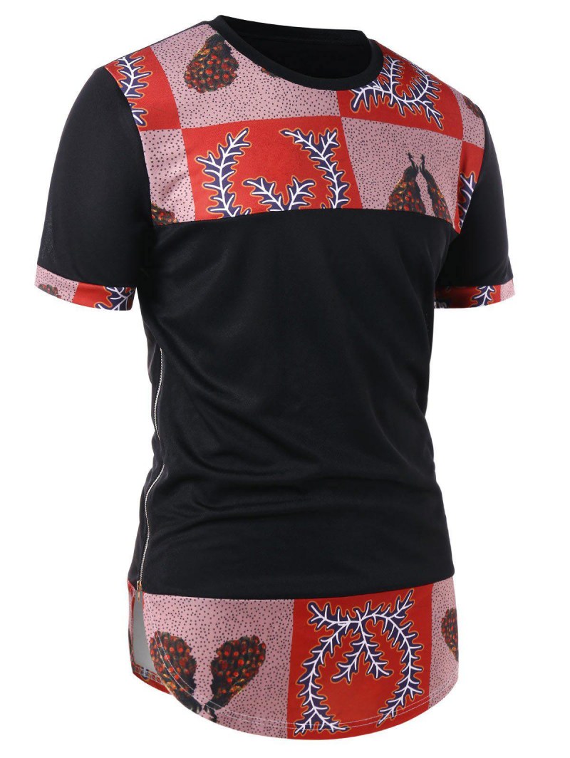 Arc Hem Panel Side Zipper T-shirt