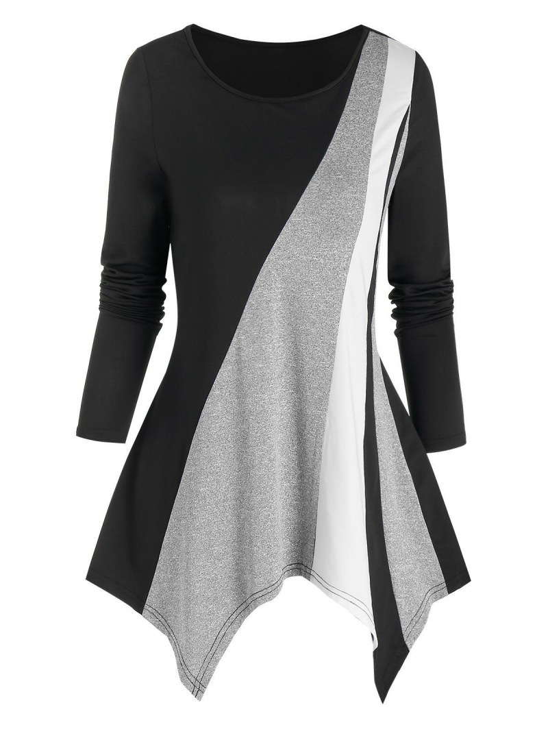 Asymmetric Colorblock T Shirt