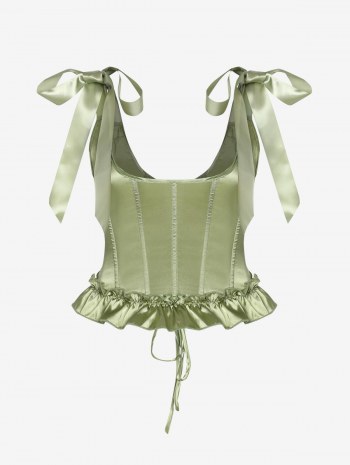 Asymmetrical Midi Skirt And Corset Top Set