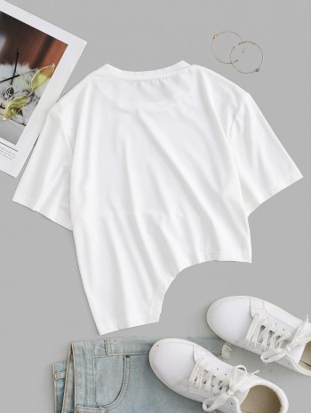 Asymmetrical Short Sleeve Slim Tee