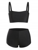 Basic Bra And Boyshorts Bikini Set