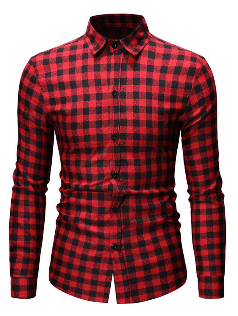 Button Up Plaid Printed Casual Shirt