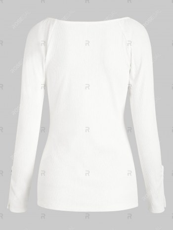 Buttons Lace Trim Raglan Sleeve Knitwear