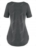 Buttons Pockets Casual Solid T Shirt