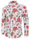 Casual Plant Print Long Sleeve Shirt