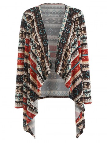 Christmas Print Waterfall Cardigan