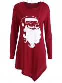 Christmas Santa Claus Asymmetrical T-shirt