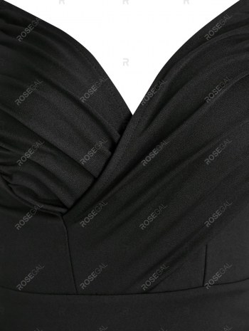 Christmas Santa Claus Plaid Print Long Sleeve Dress