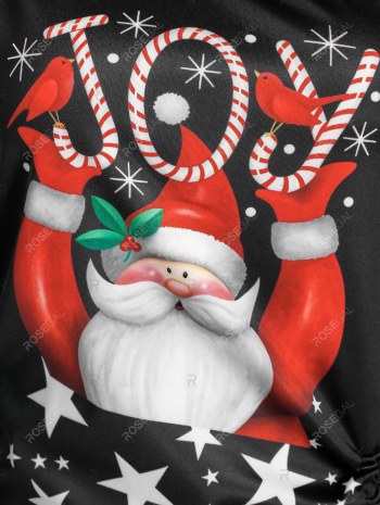Christmas Santa Claus Print Cinched T Shirt And Racerback Tank Top