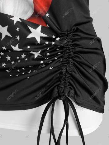 Christmas Santa Claus Print Cinched T Shirt And Racerback Tank Top