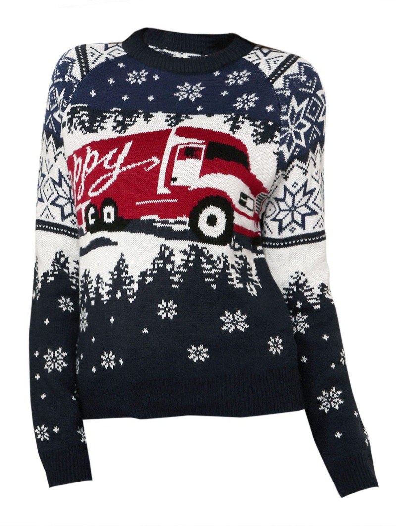 Christmas Snowflake Letter Raglan Sleeve Sweater