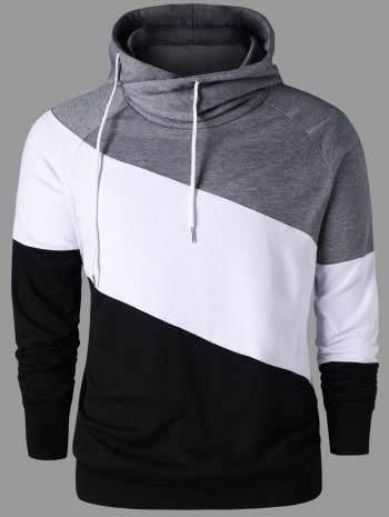 Color Block Raglan Sleeve Hoodie
