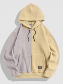 Colorblock Polar Faux Fur Fleece Hoodie