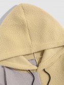 Colorblock Polar Faux Fur Fleece Hoodie