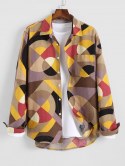 Colorful Geometric Print Vintage Long Sleeve Shirt
