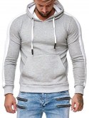 Contrast Trim Spliced Pullover Kangaroo Pocket Hoodie