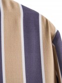 Contrast Vertical Stripe Print Button Up Shirt