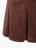 Corduroy Preppy Mini Pleated Skirt