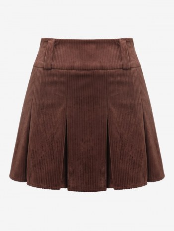 Corduroy Preppy Mini Pleated Skirt