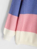 Crewneck Colorblock Long Tunic Sweater