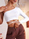 Criss Cross One Shoulder Midriff Flossing Tee