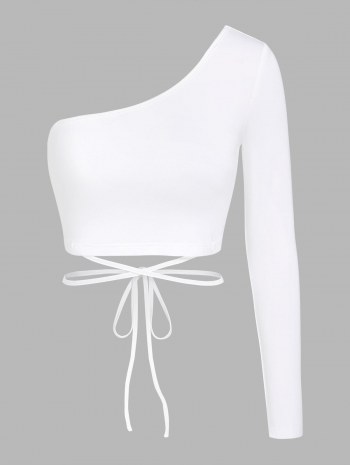Criss Cross One Shoulder Midriff Flossing Tee