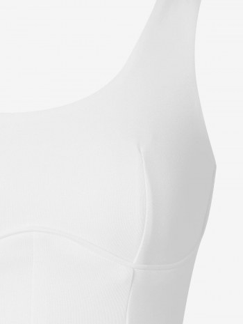 Cropped One Shoulder Top And Back Slit Skirt Set