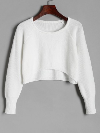 Cropped Raglan Sleeve Sweater