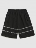 Drawstring Letter Print Cargo Shorts