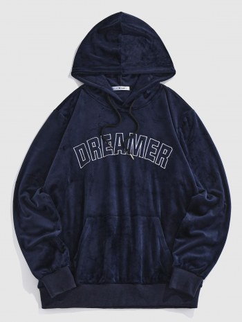 Dreamer Embroidered Velour Hoodie And Jogger Pants Set