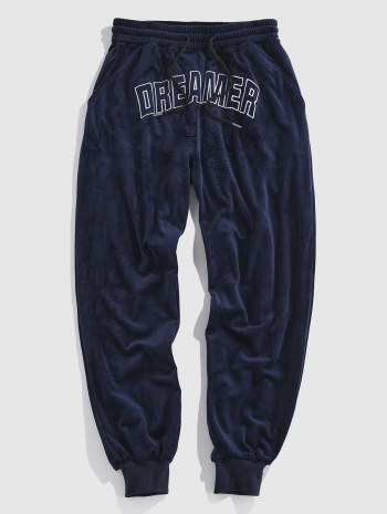 Dreamer Embroidered Velour Hoodie And Jogger Pants Set