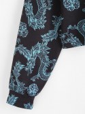 Drop Shoulder Dragon Oriental Sweatshirt