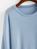 Drop Shoulder Plain Knitted Sweatshirt