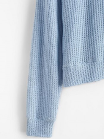 Drop Shoulder Plain Knitted Sweatshirt