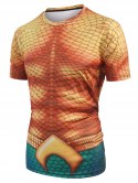 Fish Scales Print Casual Short Sleeves T-shirt
