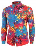 Floral Painting Printed Long Sleeves Shirt