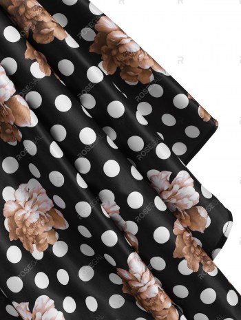 Floral Print Pleated Waist Belted Asymmetrical Dress