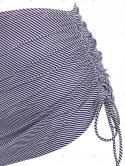 Flounce Overlay Striped Cinched Three Piece Tankini Swimwear