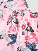 Flying Crane Butterfly Print Kimono Cardigan Shirt And Shorts Set