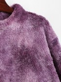 Front Pocket Fluffy Tie Dye Sweatshirt