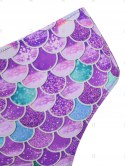 Halter Scale Print Mermaid Push Up Bikini Swimwear