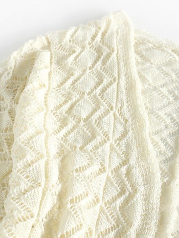 Hollow Out Zigzag Open Front Cardigan