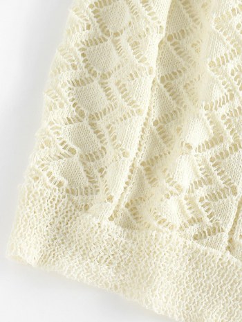 Hollow Out Zigzag Open Front Cardigan