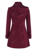 Hooded Double Breasted Wool Coat