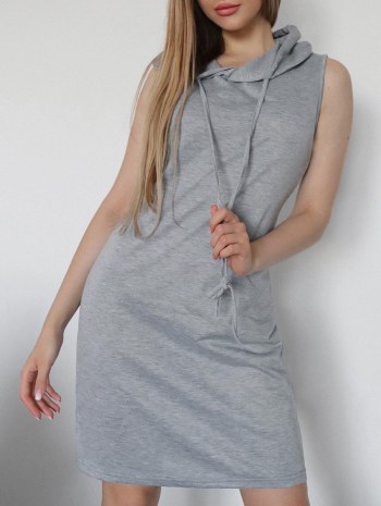 Hooded Drawstring Tank Mini Dress