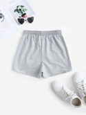 Irregular Hem Drawstring Sport Shorts