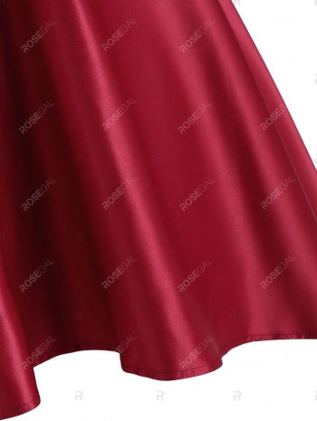 Lace Insert Sleeveless Dip Hem Dress