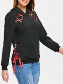 Lace Up Ribbon Hoodie