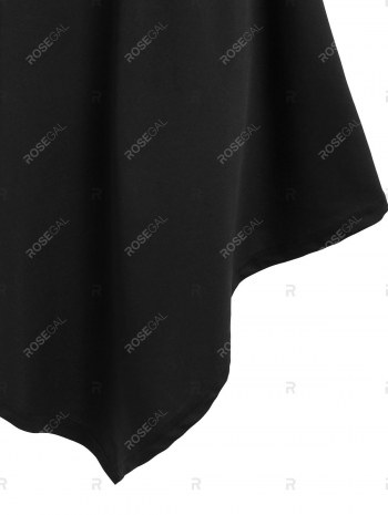 Lace Up Star Print Hooded Dress