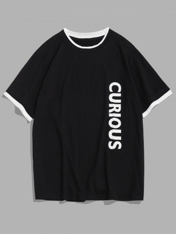 Letter Print T-shirt And Sports Shorts Set